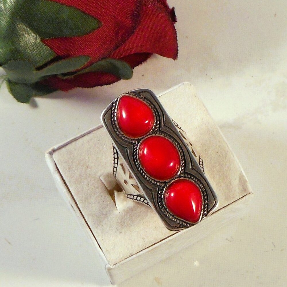 Silpada Sterling Silver Elongate Ring "Deep Sea" Ring Size 8